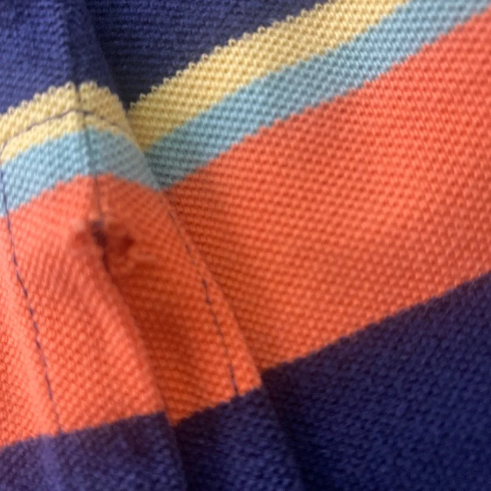 Polo Ralph Lauren Vintage 90s Orange Navy Polo Shirt Striped size XL Gameday